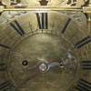 John Barnett lantern clock dial detail