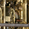 Robert Cosbey lantern clock escapement detail